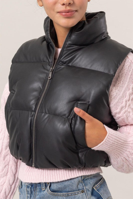 Leather Puffer | Vest