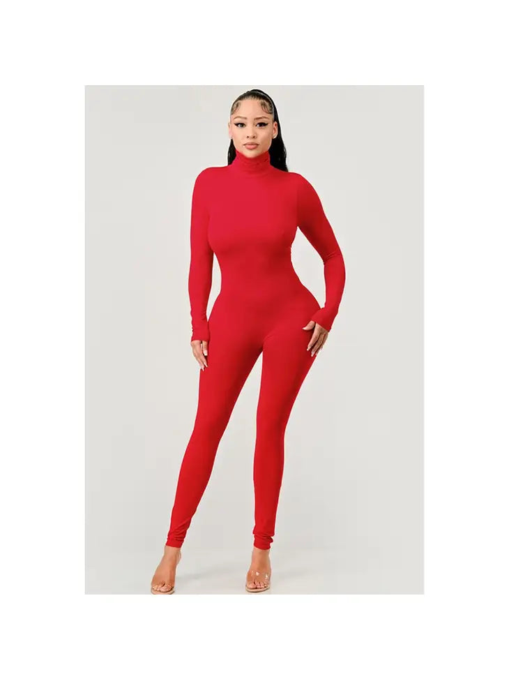Long sleeve 2025 turtleneck jumpsuit
