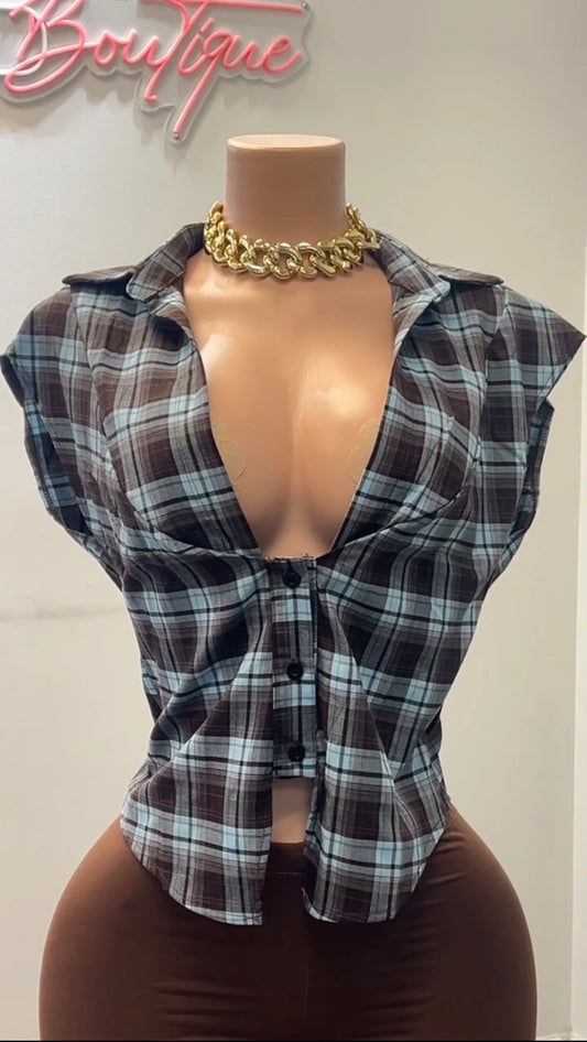 Lina Plaid | Top