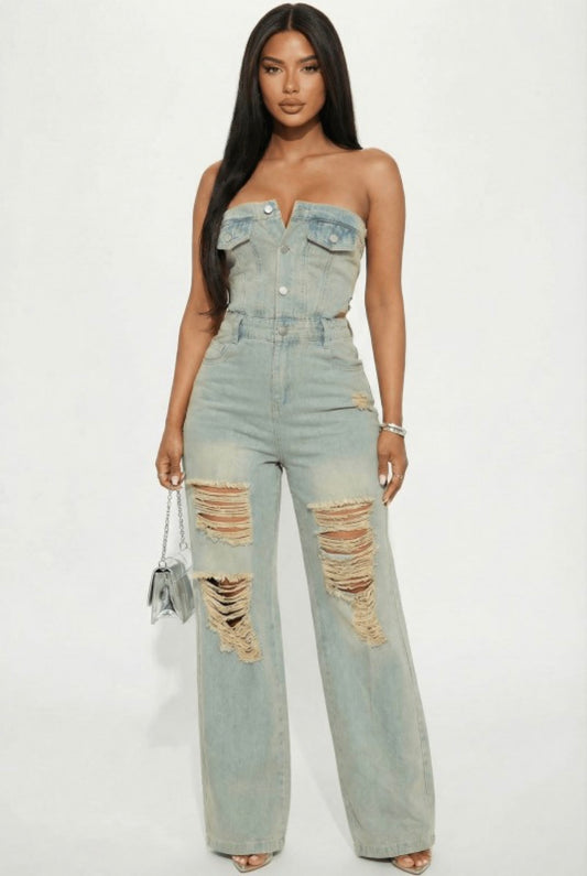 Ripped Denim | Jumpsuit