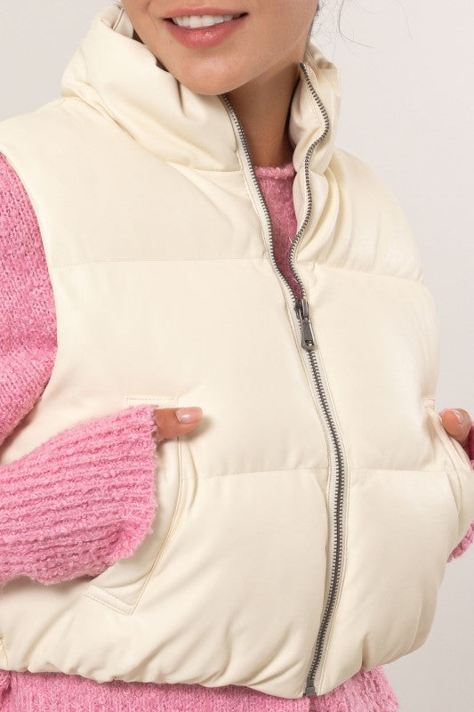 Leather Puffer | Vest
