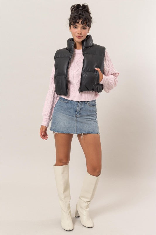 Leather Puffer | Vest
