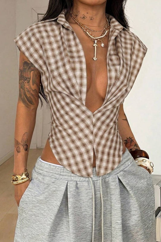 Lina Plaid | Top