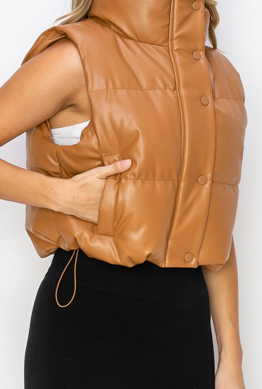 Leather Puffer | Vest